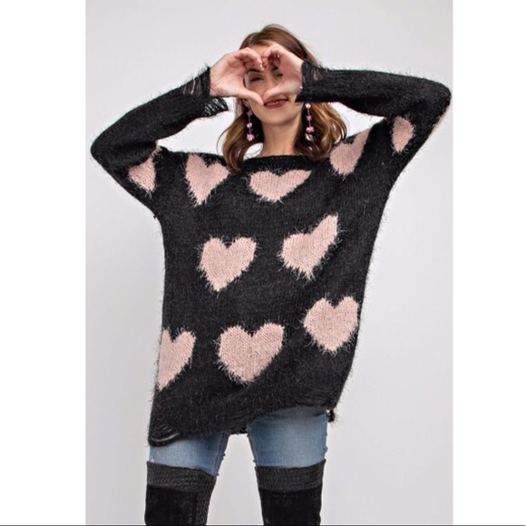 Host Pick 🥇Heart Mohair Distressed Sweater - Picture 2 of 4